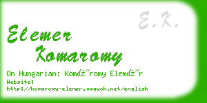 elemer komaromy business card